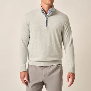 NWT Johnnie-O Desmond 1/4 Zip, Light Gray- Large